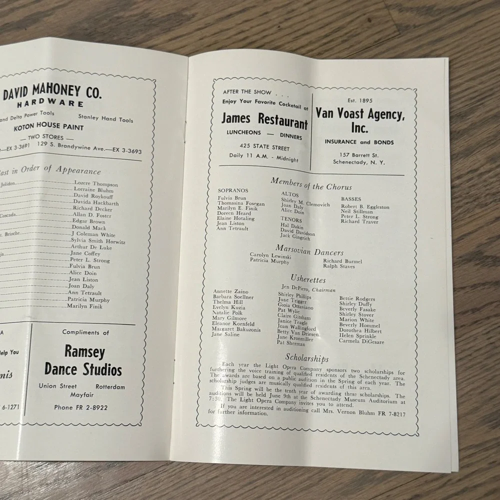 Vtg 1957 The Merry Widow Program Schenectady Light Opera Burnt Hills NY